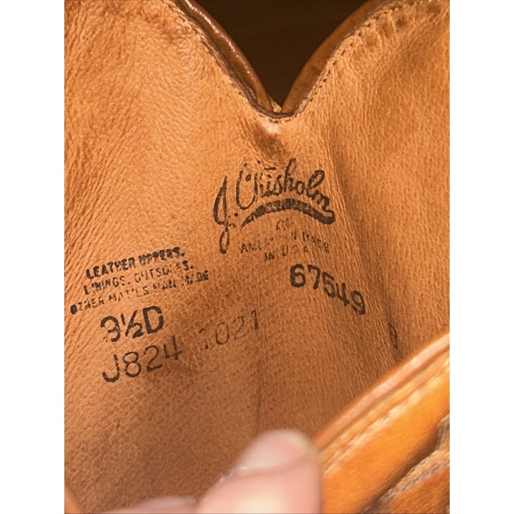VNTG J Chisholm Men's Cowboy Boots Size 9.5 Ostrich Leg Brown Leather Western - Picture 3 of 10